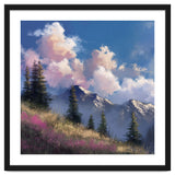 Alpine Summer Meadow with Vibrant Wildflowers and Snow thumbnail