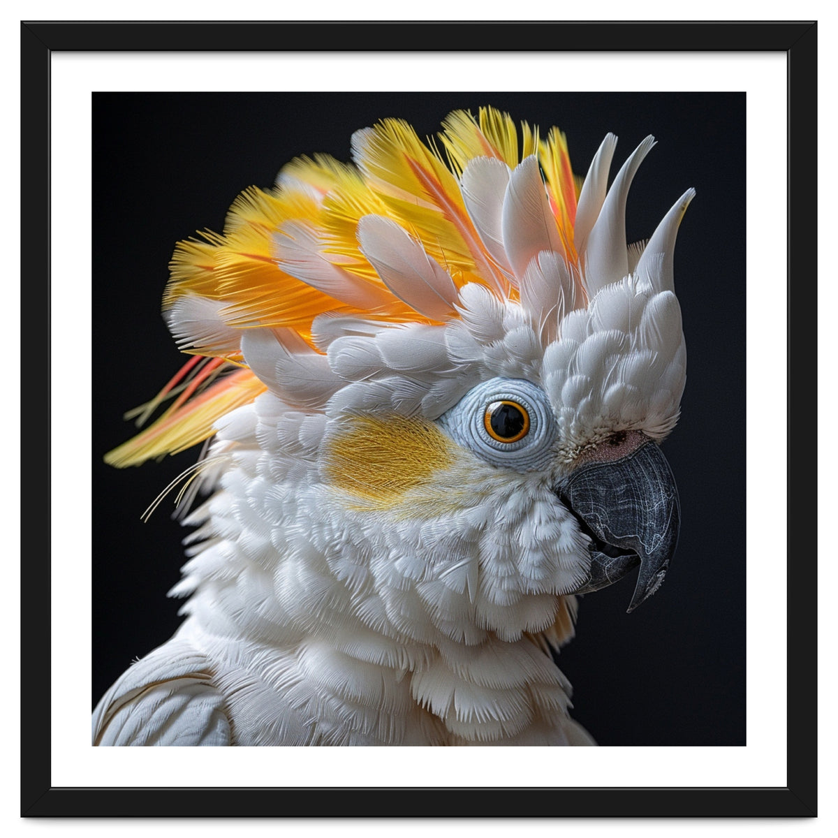 Close Up Of A Cockatoo Parrot With Yellow Crest
