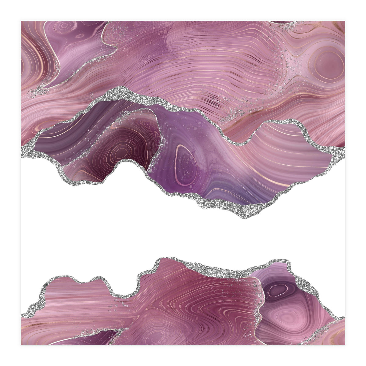 Mauve & Silver Agate Texture 07 (Print Only)