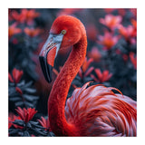 Vibrant Flamingo Portrait With Tropical Foliage (Print Only) thumbnail