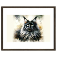 Majestic Long Haired Cat Portrait