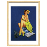 Sexy Pinup Posing With Green Towel thumbnail