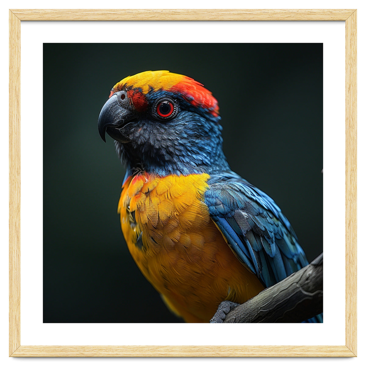 Close Up Colorful Parrot Perched On A Branch