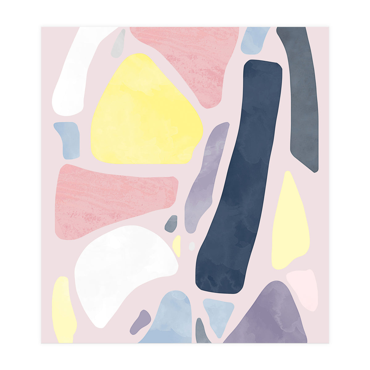 Organic Rustic Abstract Shapes Pastel I (Print Only)