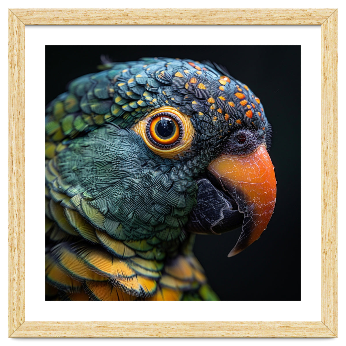 Close Up Of A Colorful Parrot's Face