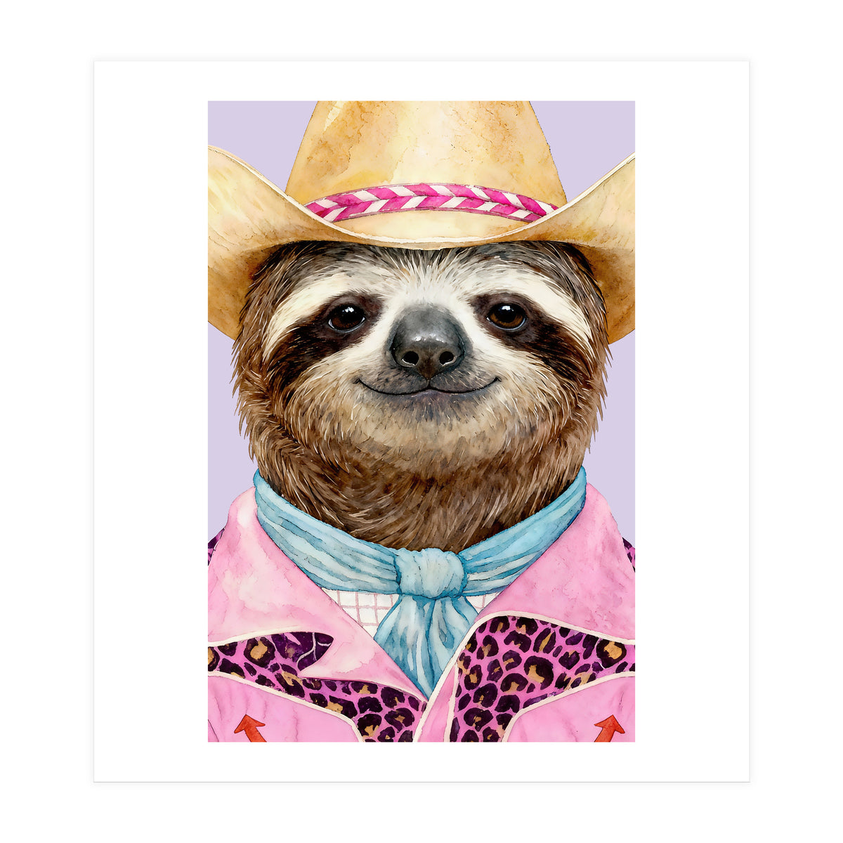 Sloth Wild Cowboy fashion (Print Only)