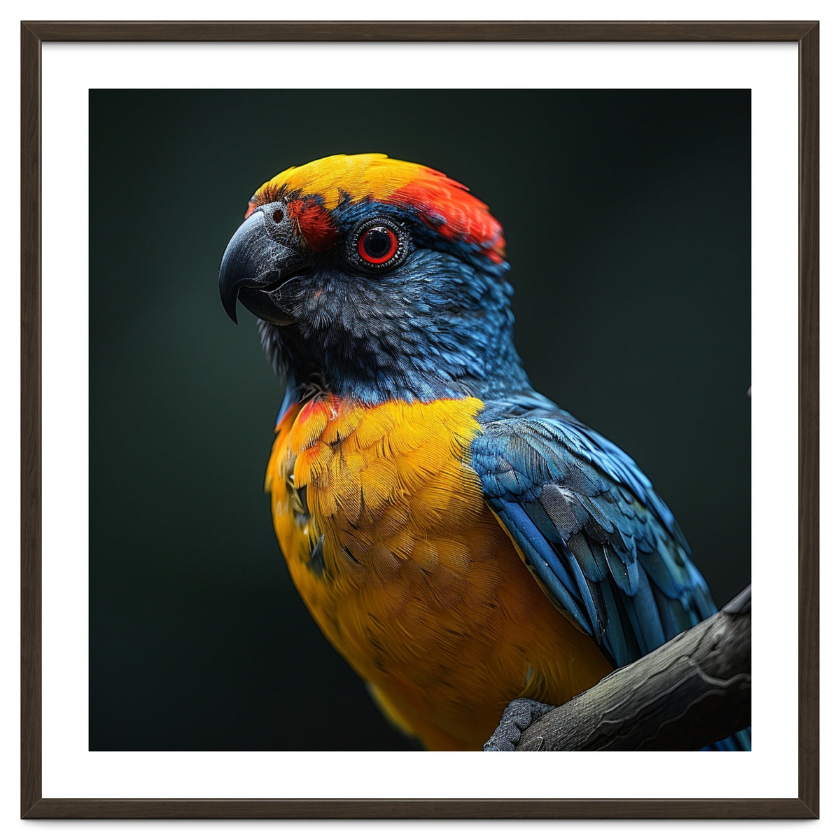 Close Up Colorful Parrot Perched On A Branch