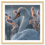 Swan Portrait Dew Drops Morning Light thumbnail