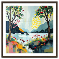 Serene Mountain Lake Landscape