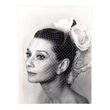 Audrey Hepburn with Veil, Classic Hollywood Glamour Photography, Black and White Icon Portrait (Print Only) thumbnail