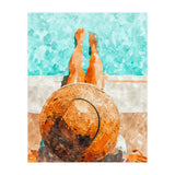 By The Pool All Day, Summer Travel Woman Swimming, Tropical Fashion Bohemian Painting (Print Only) thumbnail