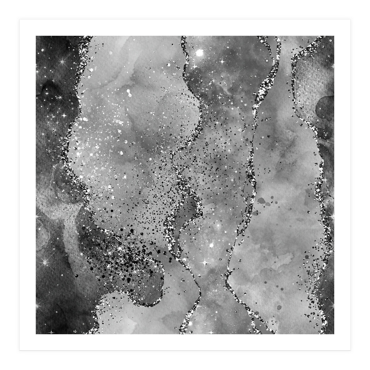Black Glitter Agate Texture 02 (Print Only)