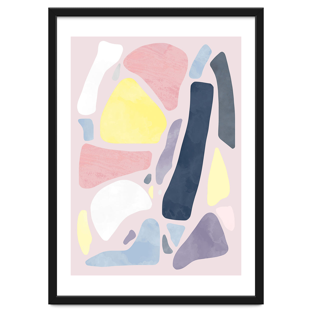 Organic Rustic Abstract Shapes Pastel I