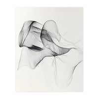 Abstract Black And White Flowing Lines Art (Print Only)
