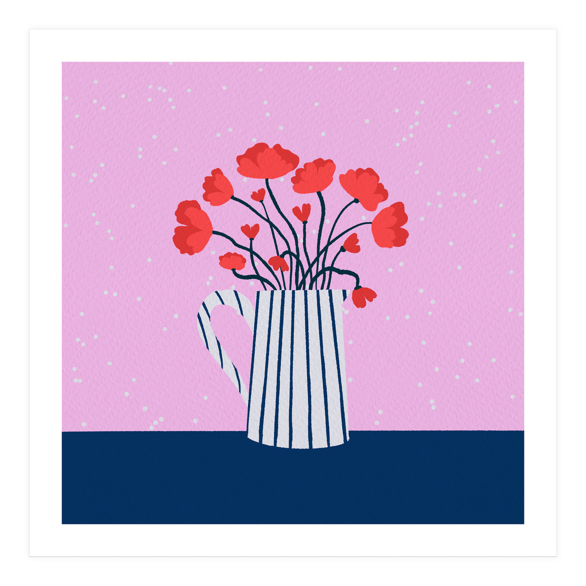 Poppies – pink and blue (Print Only)