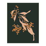 The Blooming Touch, Botanical Vintage Illustration, Dark Blush Bohemian Painting, Plants Nature Eclectic Classy Scandinavian (Print Only) thumbnail