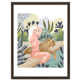 How to Train Your Leopard, Wild Cat Bohemian Woman Painting, Swimming Pool Bikini Summer Swim Animal thumbnail