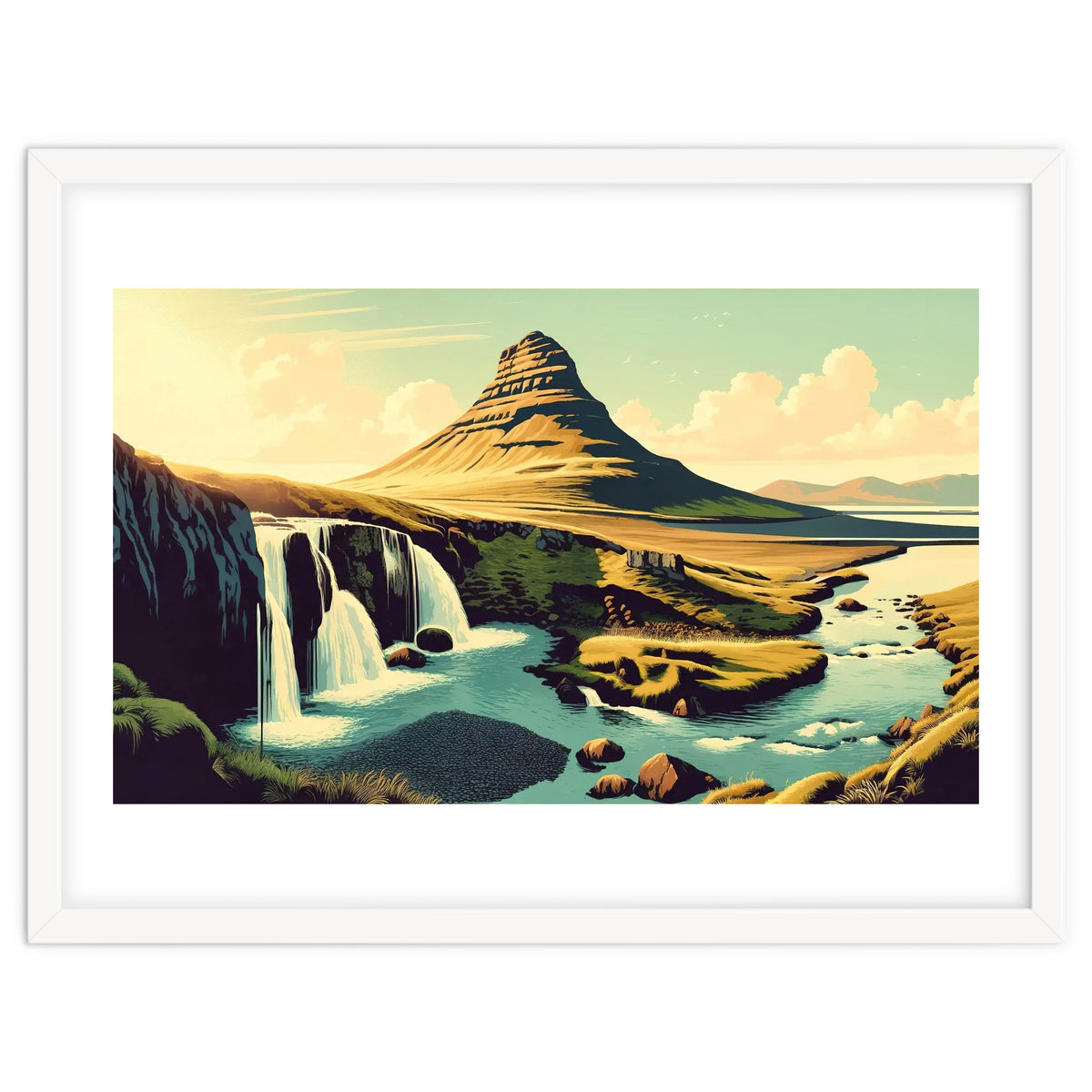 Vintage Iceland, Kirkjufell Mountain Poster
