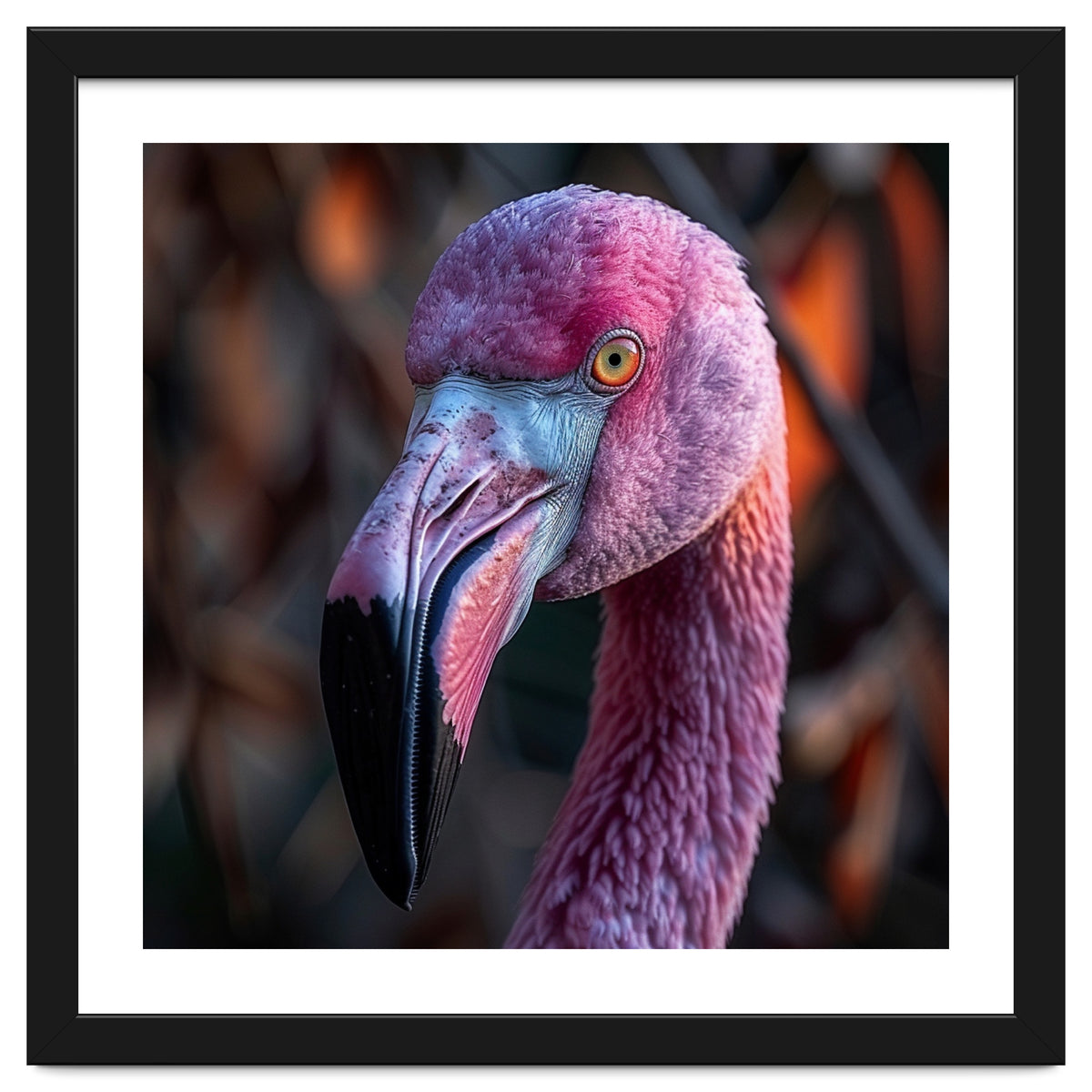 Close Up Of A Pink Flamingo Bird Face