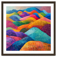 Vibrant Rainbow Rolling Hills Landscape