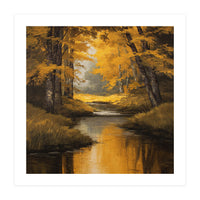 Golden Autumn Forest River (Print Only)