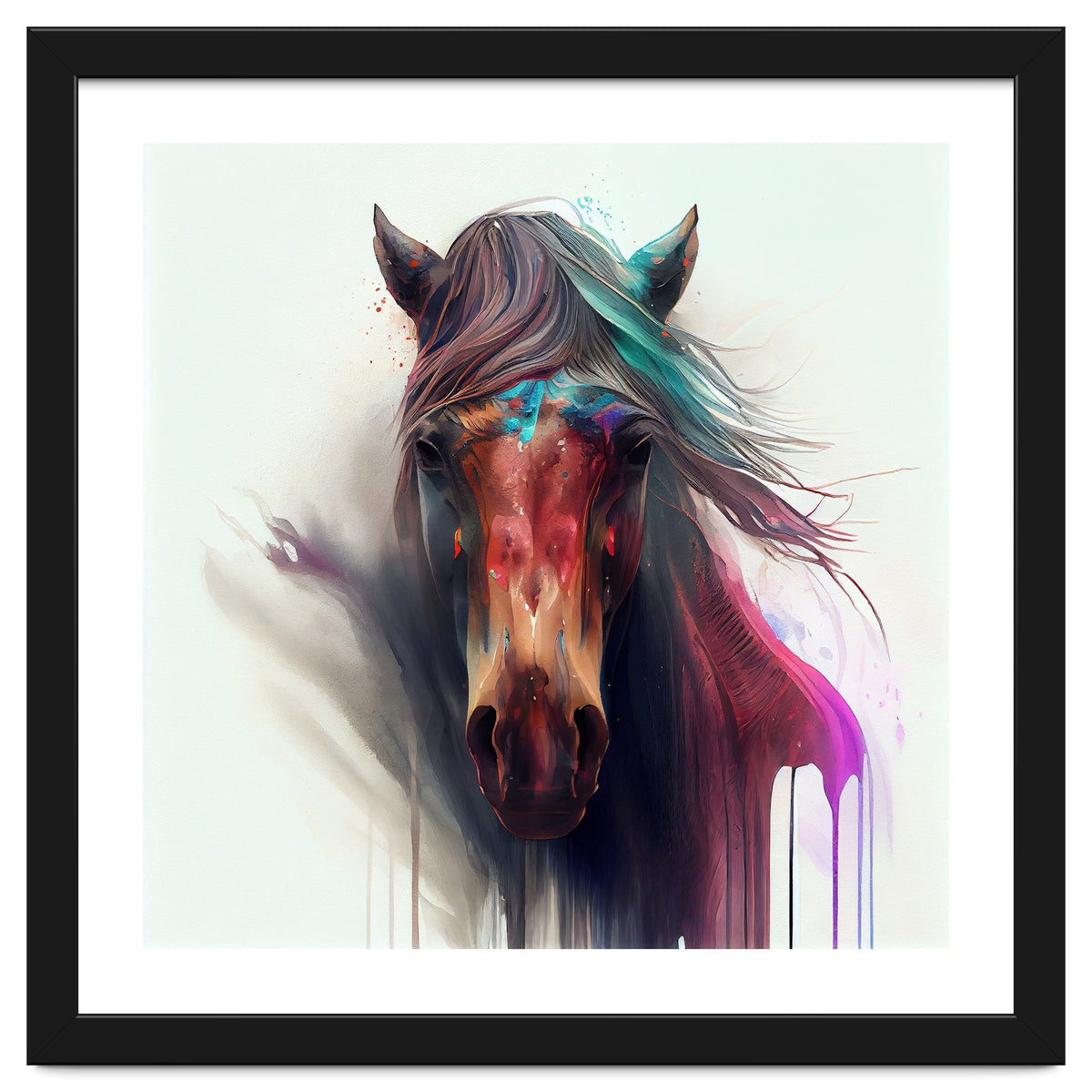 Wild Horse Face Portrait