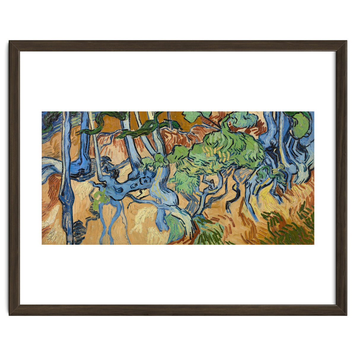 Tree Roots. Date: July 1890, Auvers-sur-Oise. Dimensions: 50.3 cm x 100.1 cm, 69.8 cm x 119.7 cm.