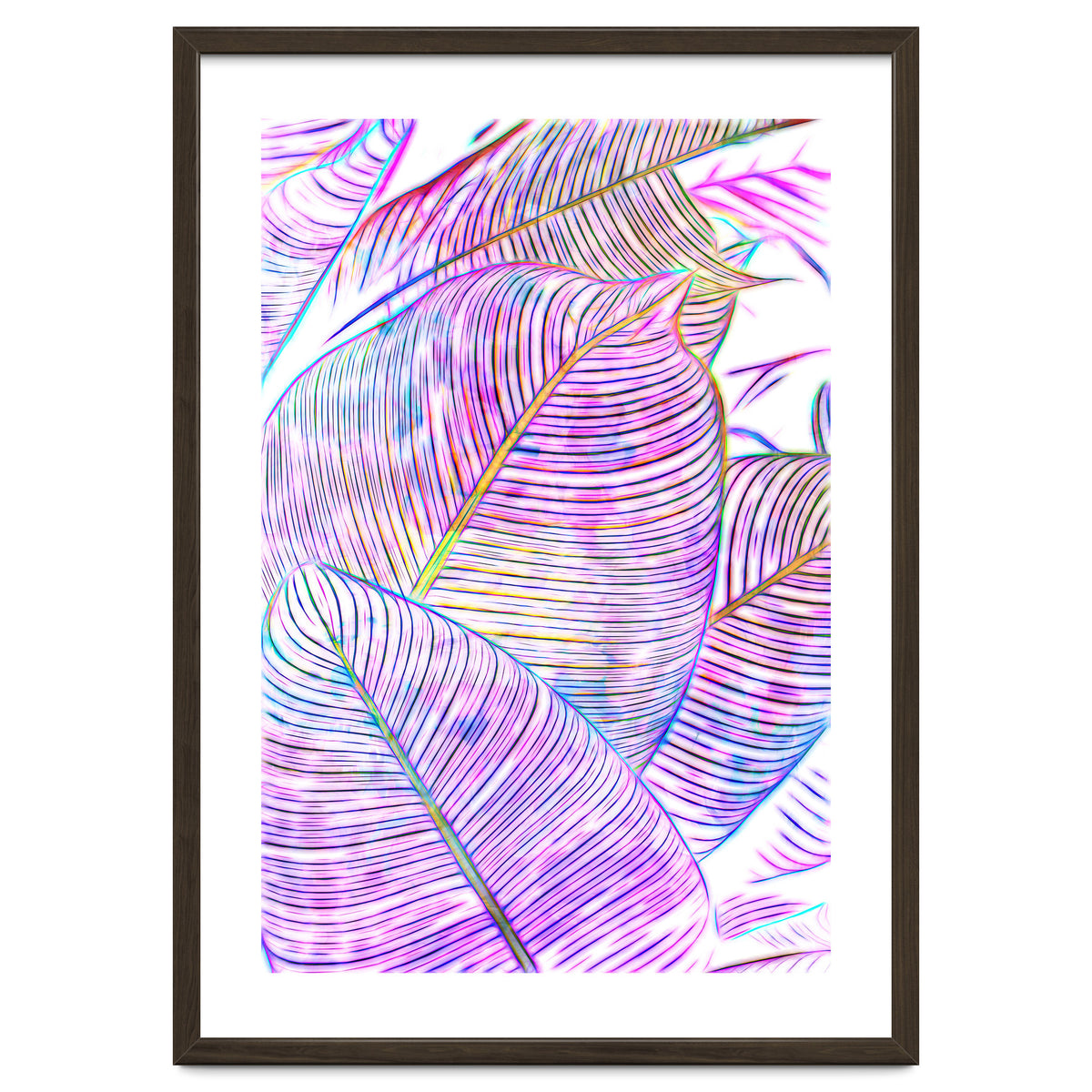 Pink Banana Leaves | Tropical Botanical Jungle | Ultraviolet Purple Nature Plants | Eclectic Forest