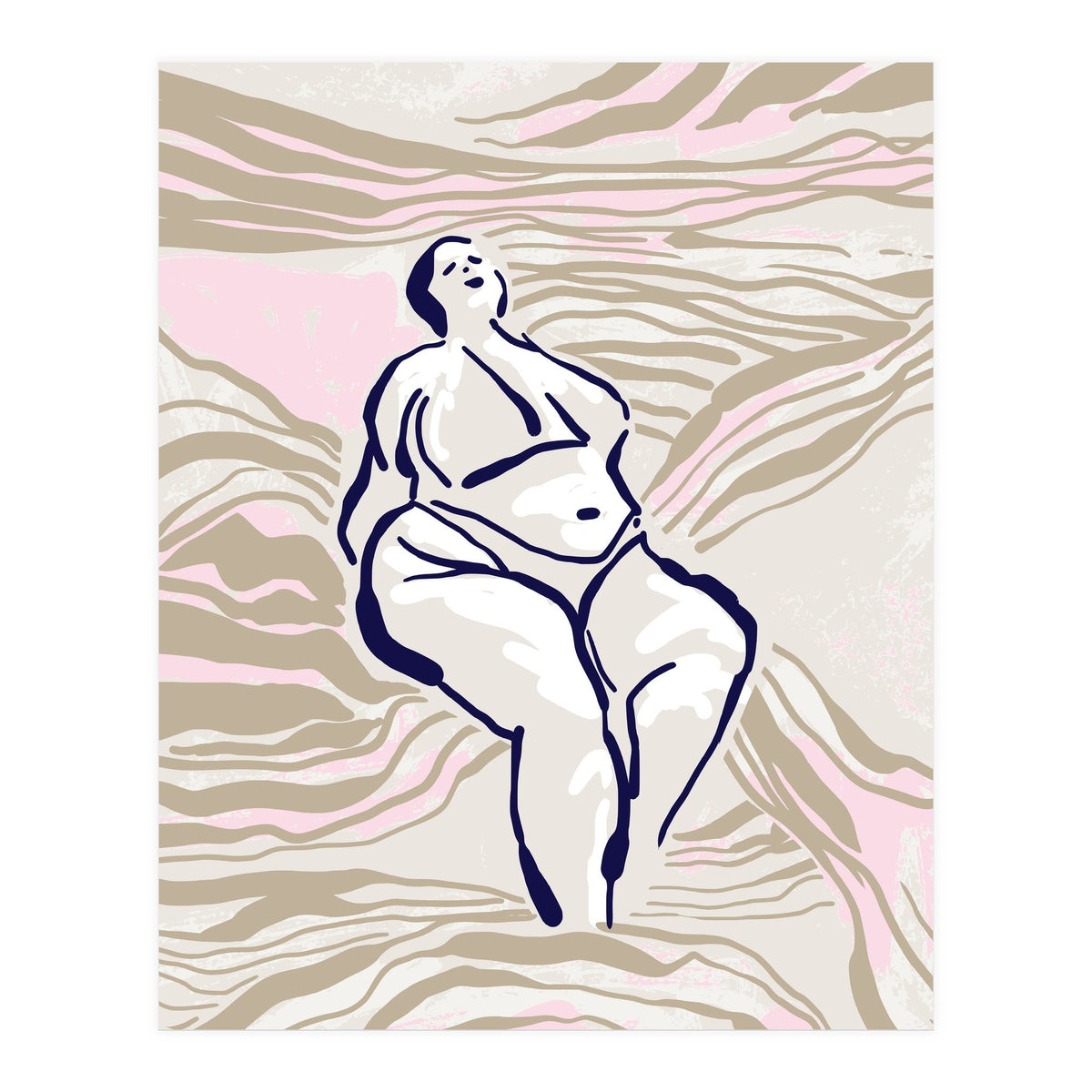 Follow the lines Serene woman in the water (Print Only)