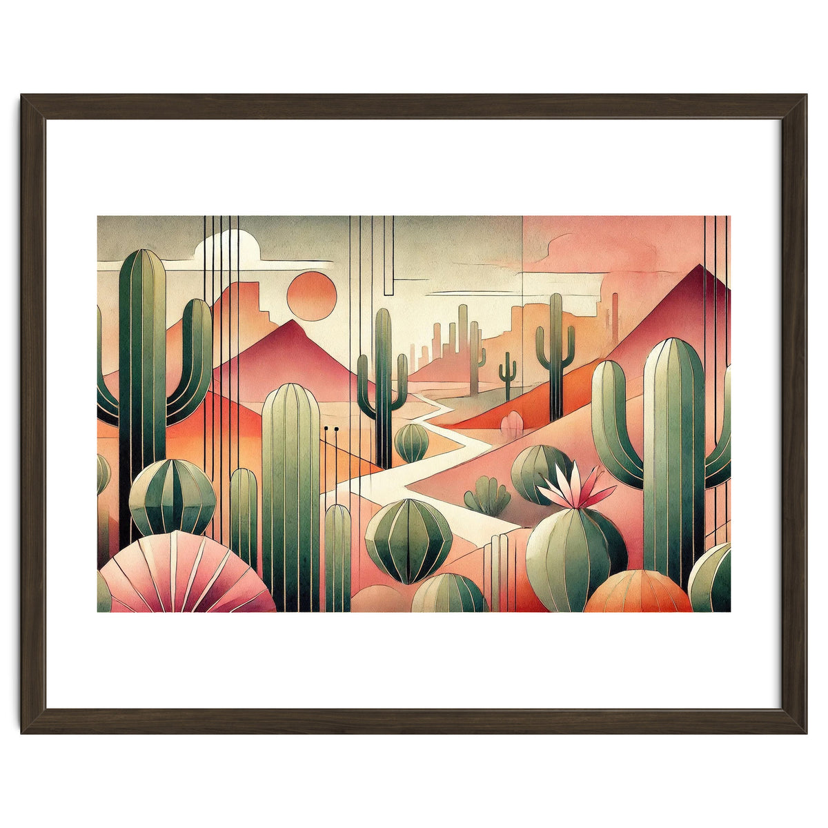 Art Deco Desert Cacti