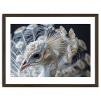 Close Up Albino Peacock Bird Portrait
