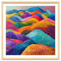 Vibrant Rainbow Rolling Hills Landscape