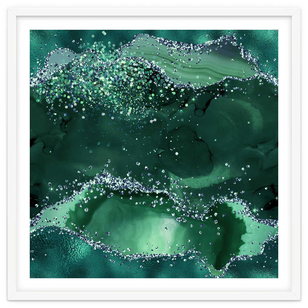 Emerald Glitter Agate Texture 04