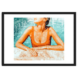 Mi Bebida Por Favor | Modern Bohemian Woman Summer Swim | Swimming Pool Watercolor Fashion Painting thumbnail