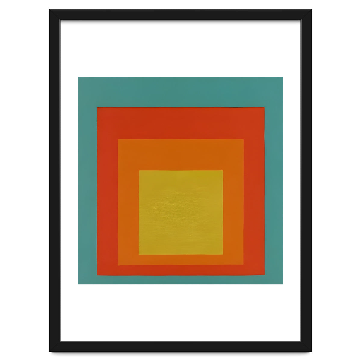 JOSEF ALBERS - HOMAGE TO THE SQUARE GREEN RED YELLOW ORANGE