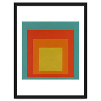 JOSEF ALBERS - HOMAGE TO THE SQUARE GREEN RED YELLOW ORANGE