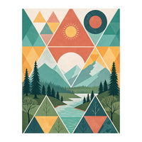 Geometric Convergence: A Mosaic of the Alpine Wilderness (Print Only)