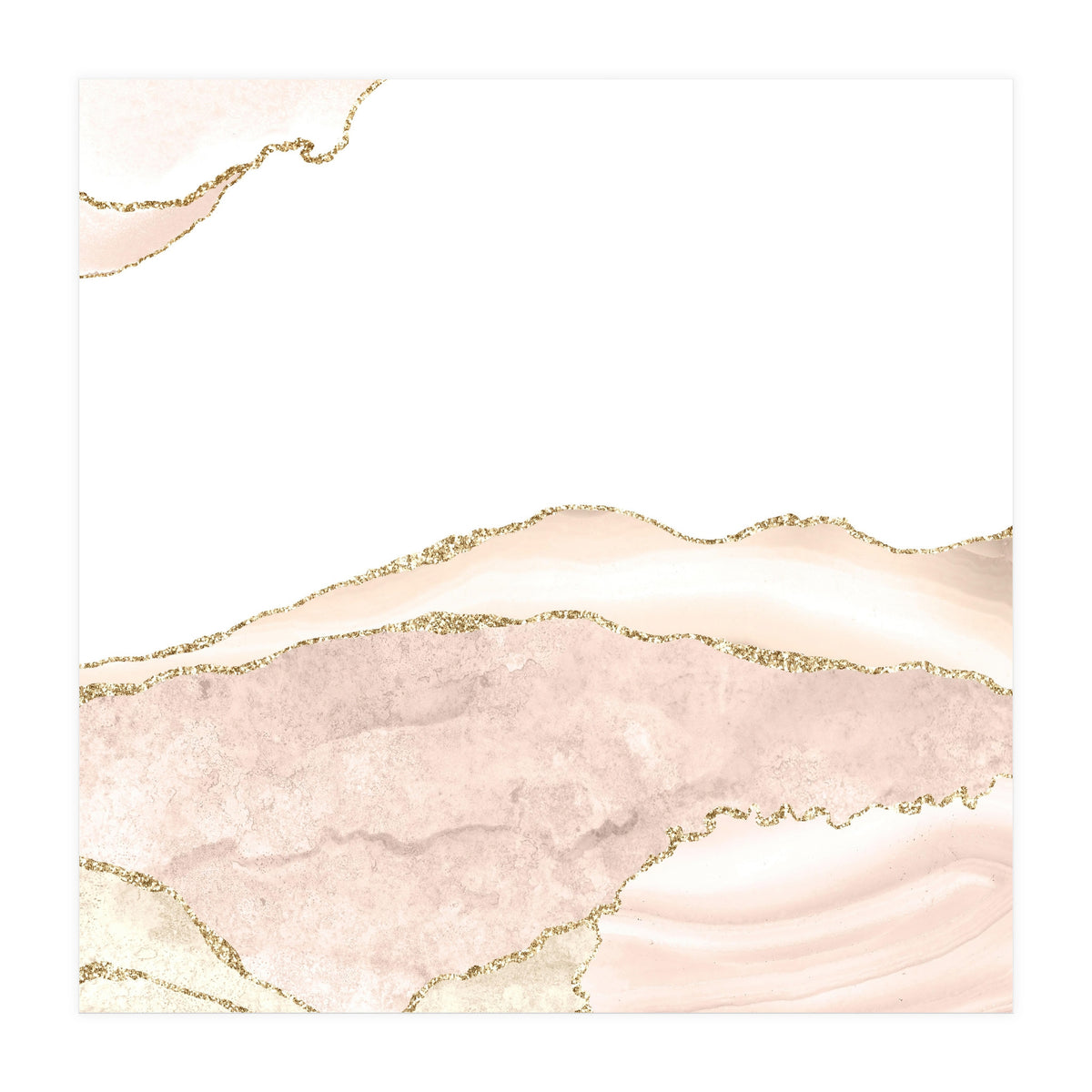 Ivory & Gold Agate Texture 08  (Print Only)