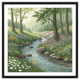 Vibrant Forest Stream Watercolor Painting thumbnail