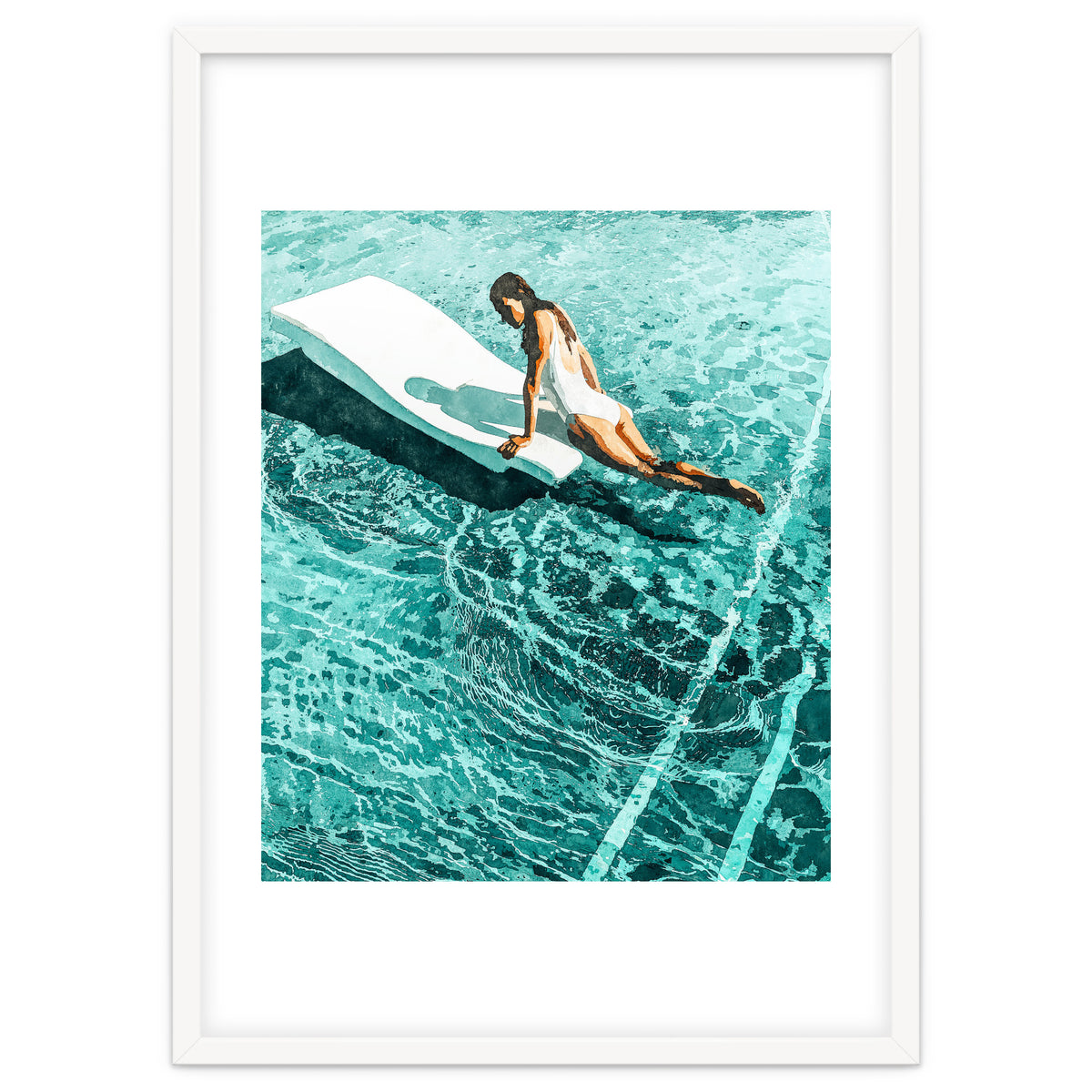 Pool Day | Summer Swimming Swim Fashion | Bath Vacation Relax Self Care Watercolor Painting