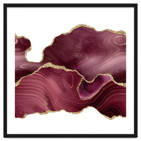 Burgundy & Gold Glitter Agate Texture 08