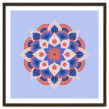 Mandala flower - blue and coral thumbnail