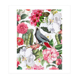 Vintage Cockatoo in Flower Jungle (Print Only) thumbnail