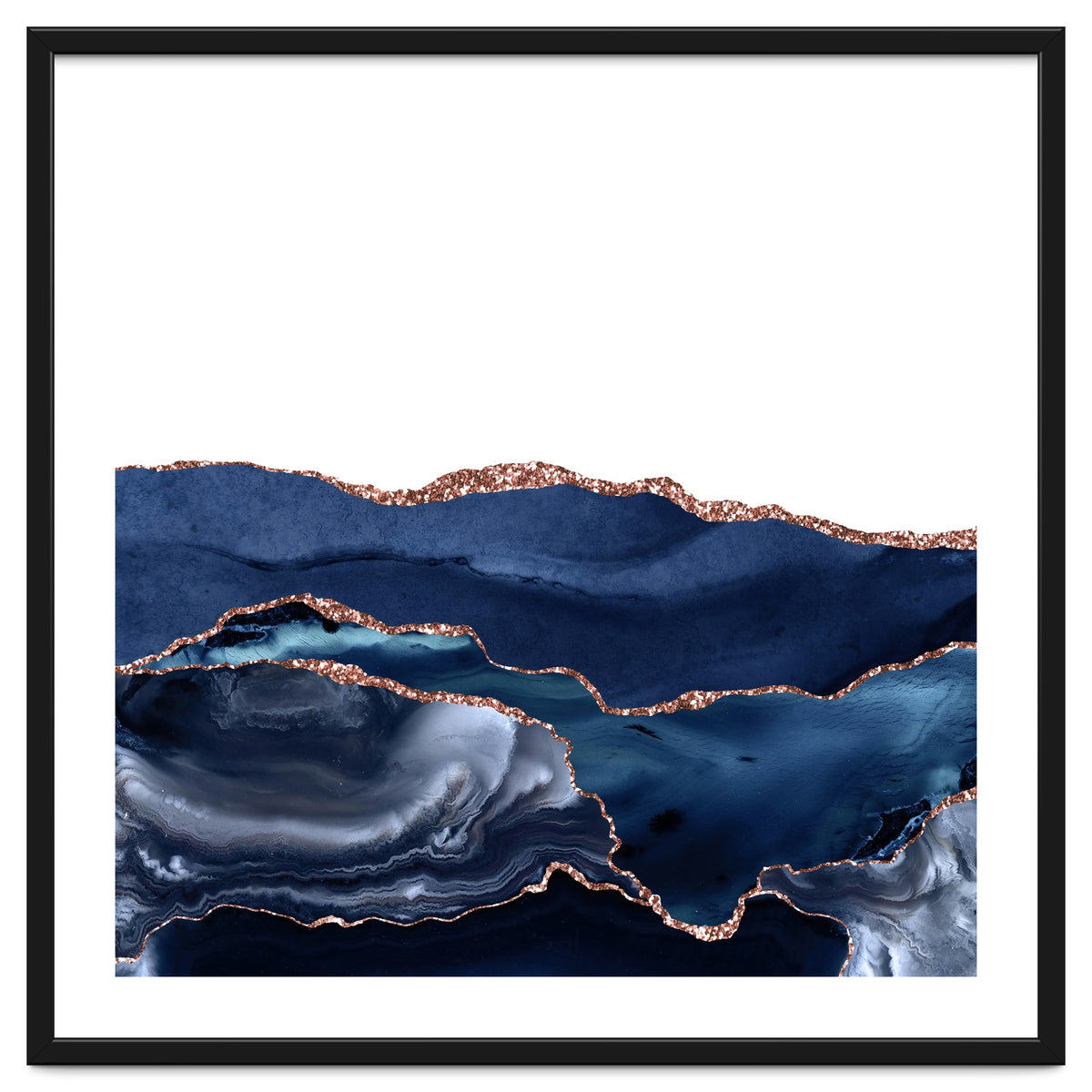 Navy & Rose Gold Agate Texture 21