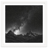 Starlit Mountain Majesty: Detailed Monochrome Milky Way thumbnail