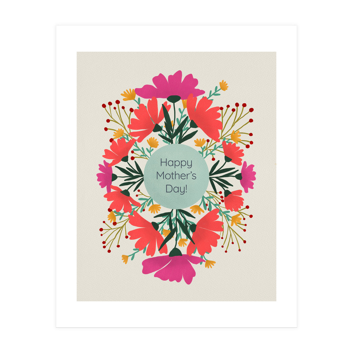 Happy mother's day floral design (Print Only)