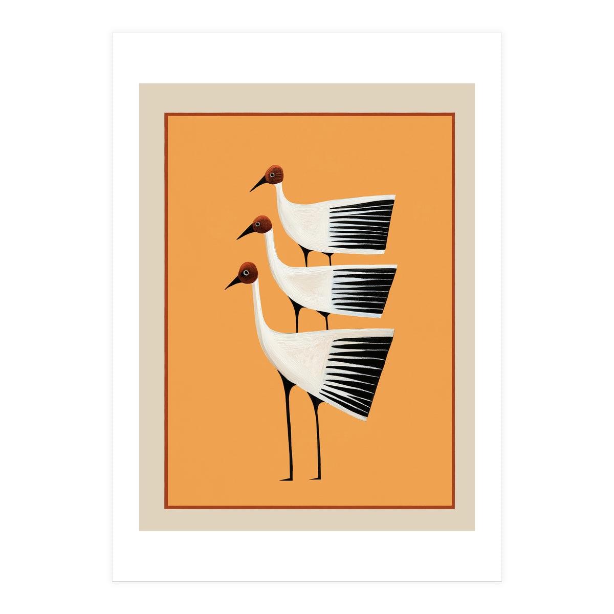 Striped Bird Trio II (Print Only)
