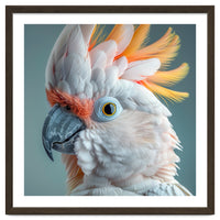 Salmon Crested Cockatoo Close Up Portrait