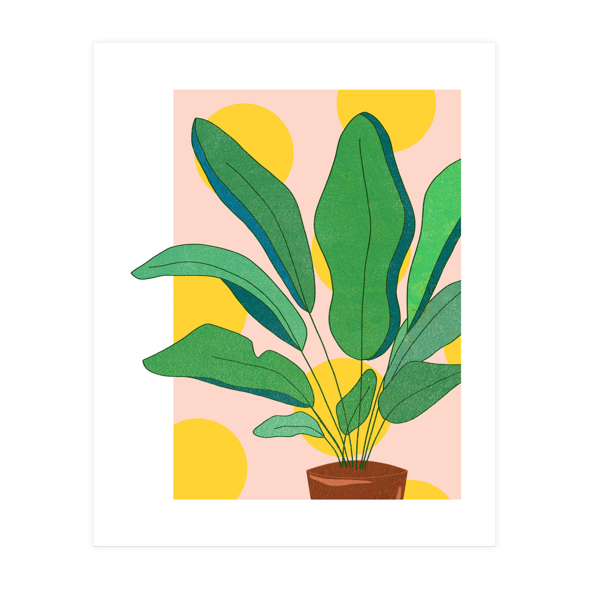 Pastel Plants Love, Botanical Nature Illustration, Gardening Blush Growth, Positive Vibes Mindset Hope (Print Only)