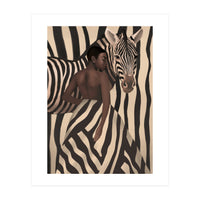 Woman And Zebra In Bold Stripes (Print Only)